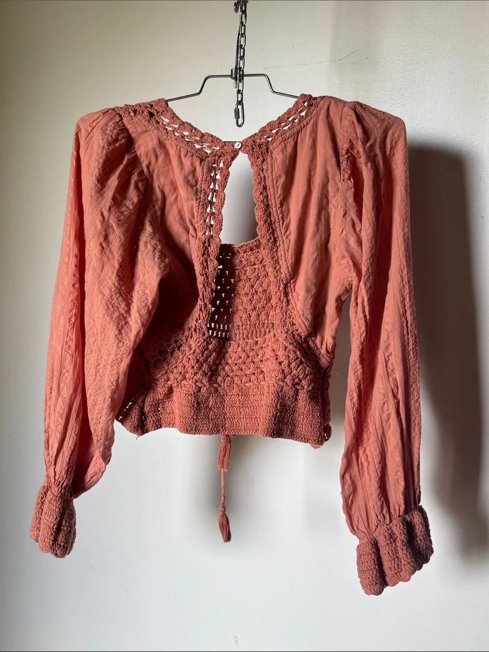 REVOLVE Free People Megan Crochet Top in Coral Sand